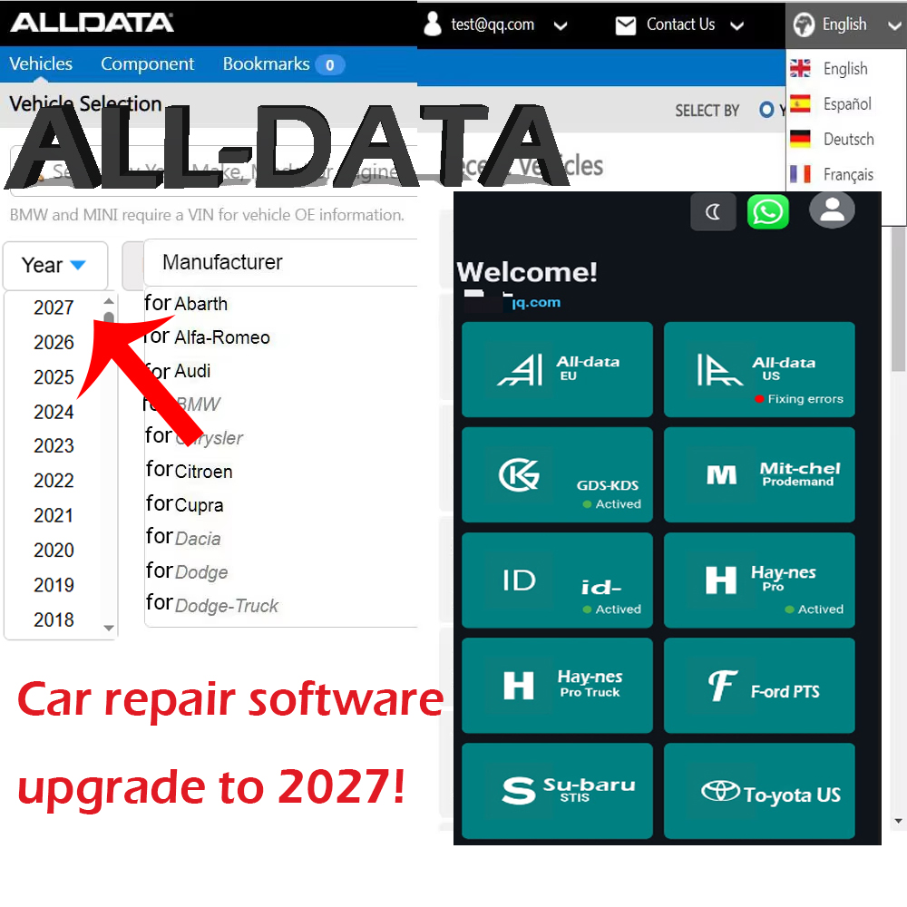 Workshop Tools Online - 2027 ALL-DATA Online-Konto für Auto-Data Haynes