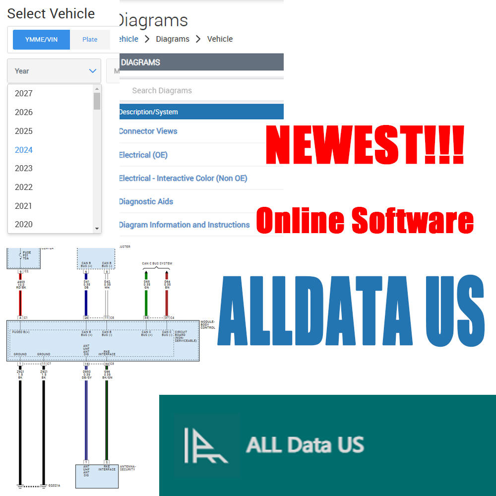 Workshop Tools Online - 2026 Alldata US Vollversion Online Login-Konto