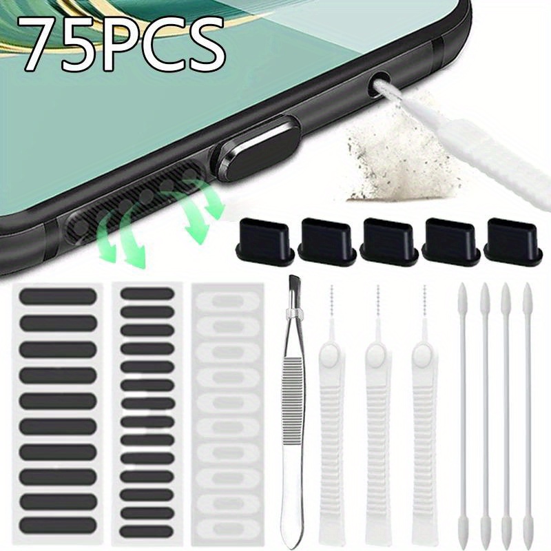 Tools Xiaomi - 75-teiliges Reinigungsset für Handy-Ladeanschlüsse für iPhone/Samsung/Xiaomi