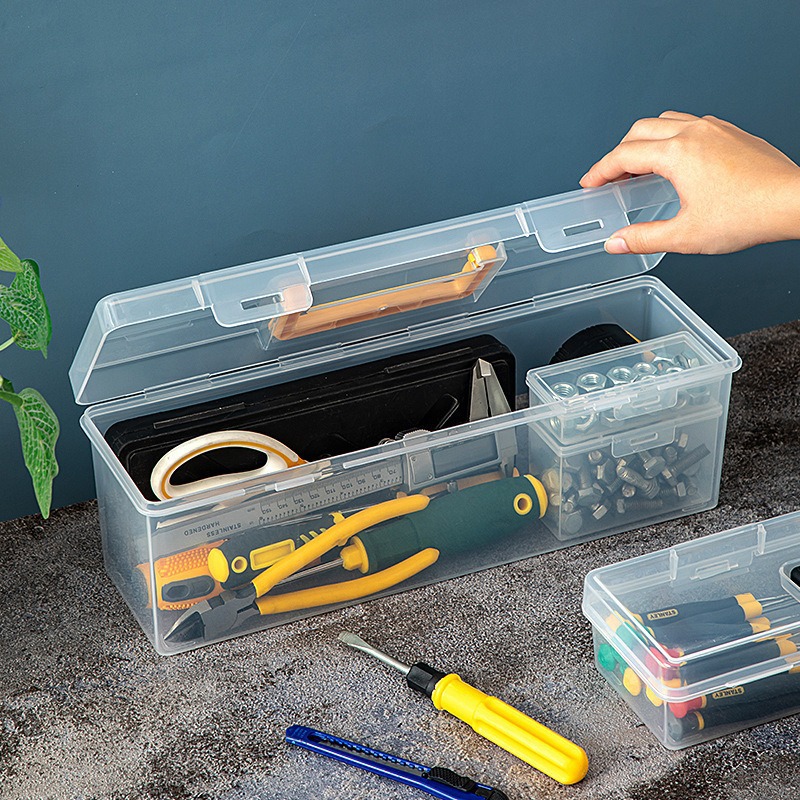 Workshop Tools Box - Stapelbare Werkzeugteile-Aufbewahrungsbox-Set 1/7-teilig, Mehrkammer-Organizer, Sortierkoffer für