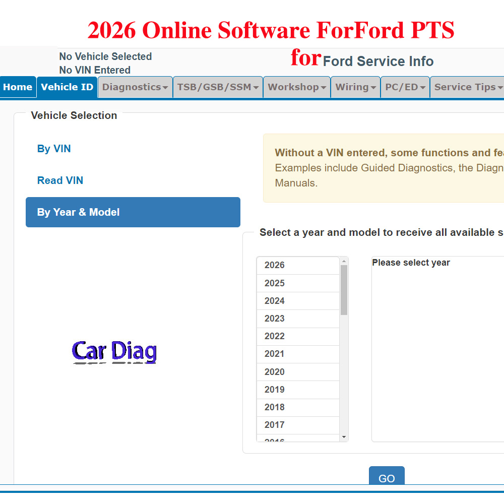 2026 Online-Software für Ford  – Workshop Tools Online Bewertung und Preis