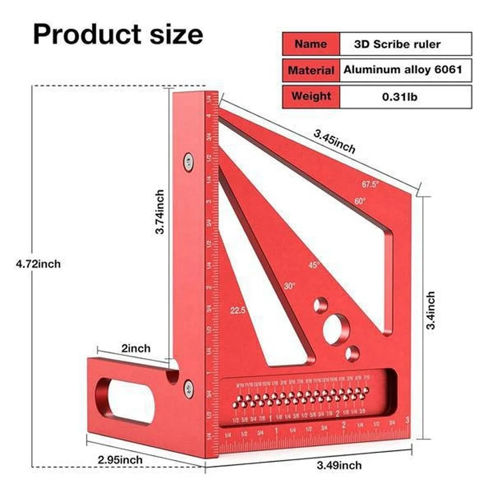 Roter 3D-Multifunktions-Winkel – Workshop Layout Tools Bewertung und Preis